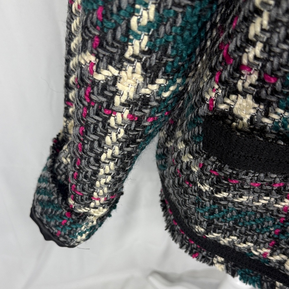ANTHROPOLOGIE PLAID TWEED BLAZER JACKET L - Picture 7 of 11